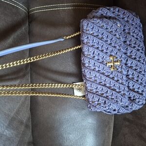 Tory Burch Purple Woven Shoulder Bag